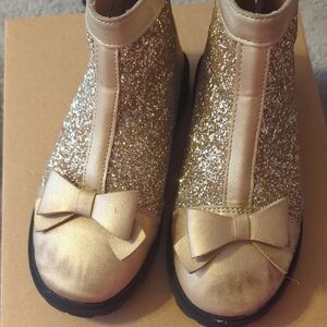 Gold Glitter Kids Boots